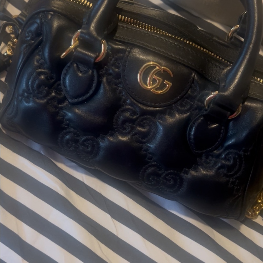 Gucci Black Mini Bag with Gold Accents